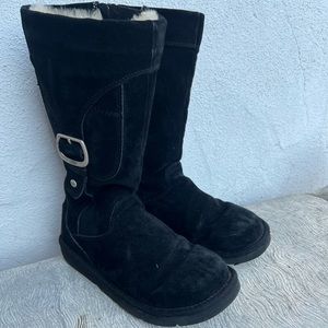 UGG Tall Cargo Zip Sheepskin Lined Suede Boots
